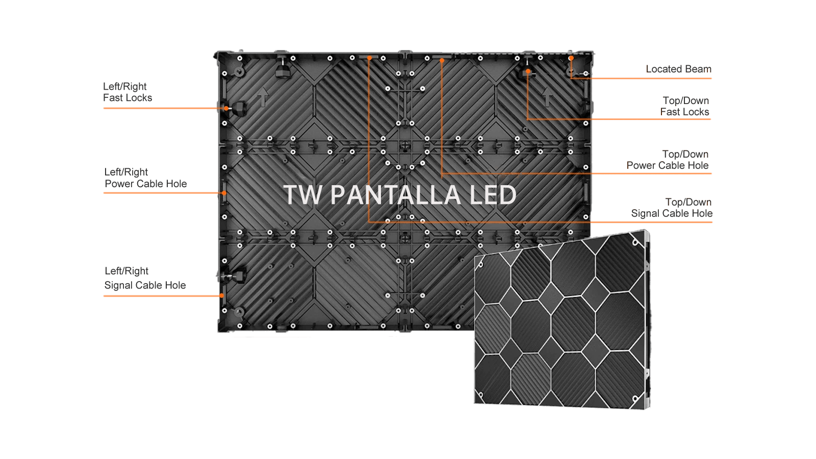 Cabinet structure of 640 480mm small pitch LED display logo