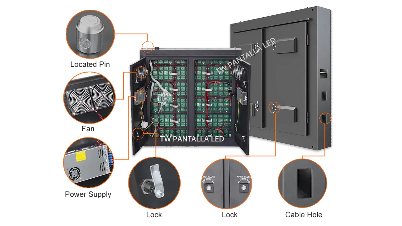 fixed installation LED display cabinet structure LOGO